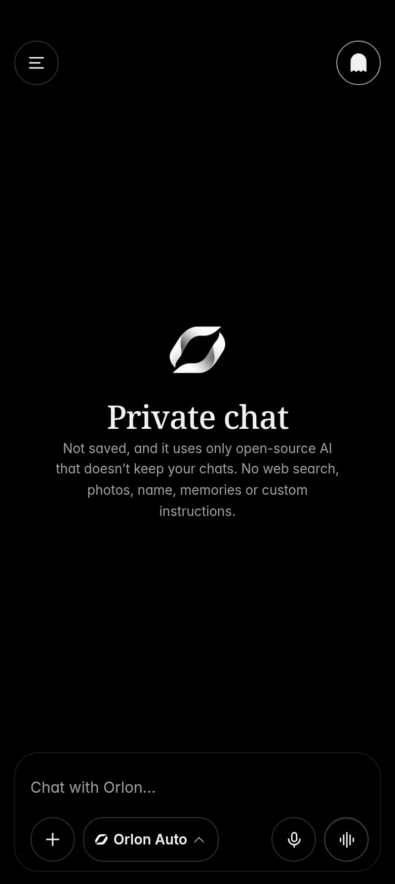A private chat in Orlon on Android